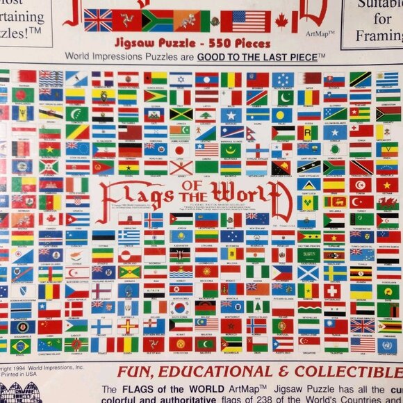 Vintage of The World ArtMap Jigsaw Puzzle 550 Pieces Puzzle - Picture 2 of 5